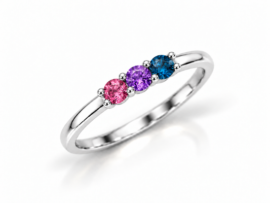 Build Your Flag - Bisexual Pride Ring in Sterling Silver