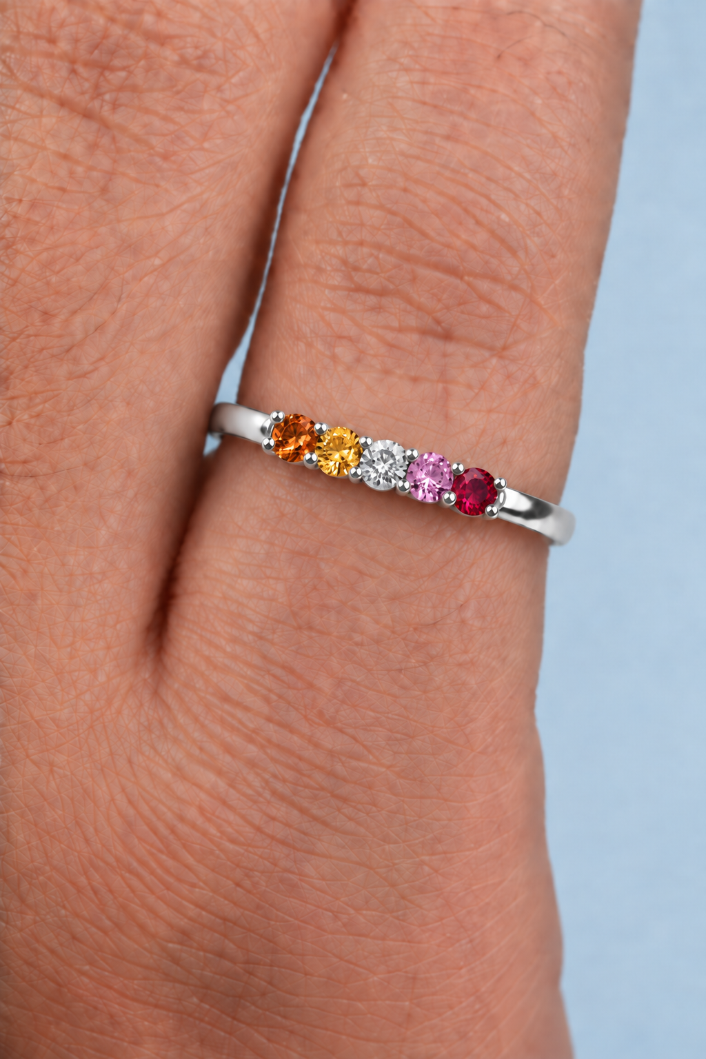 Build Your Flag - Lesbian Pride Ring in Sterling Silver
