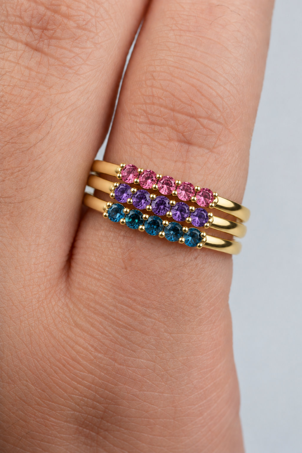 Build Your Flag - Bisexual Pride Stack in 14K Yellow Gold