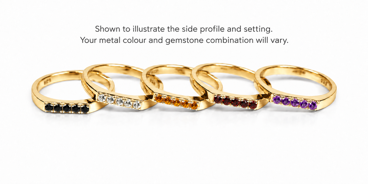 Build Your Flag - Bisexual Pride Square Stack in 14K Yellow Gold