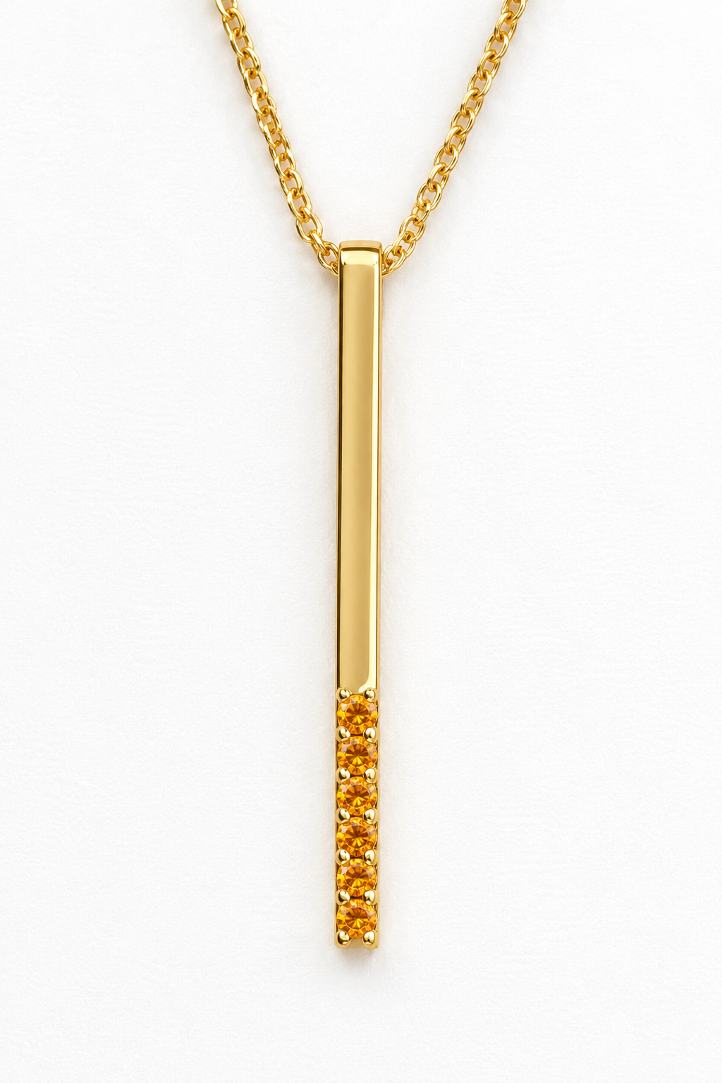 Build Your Flag Pillar Drop Pendant - Semiprecious Gemstones in 14K Yellow Gold