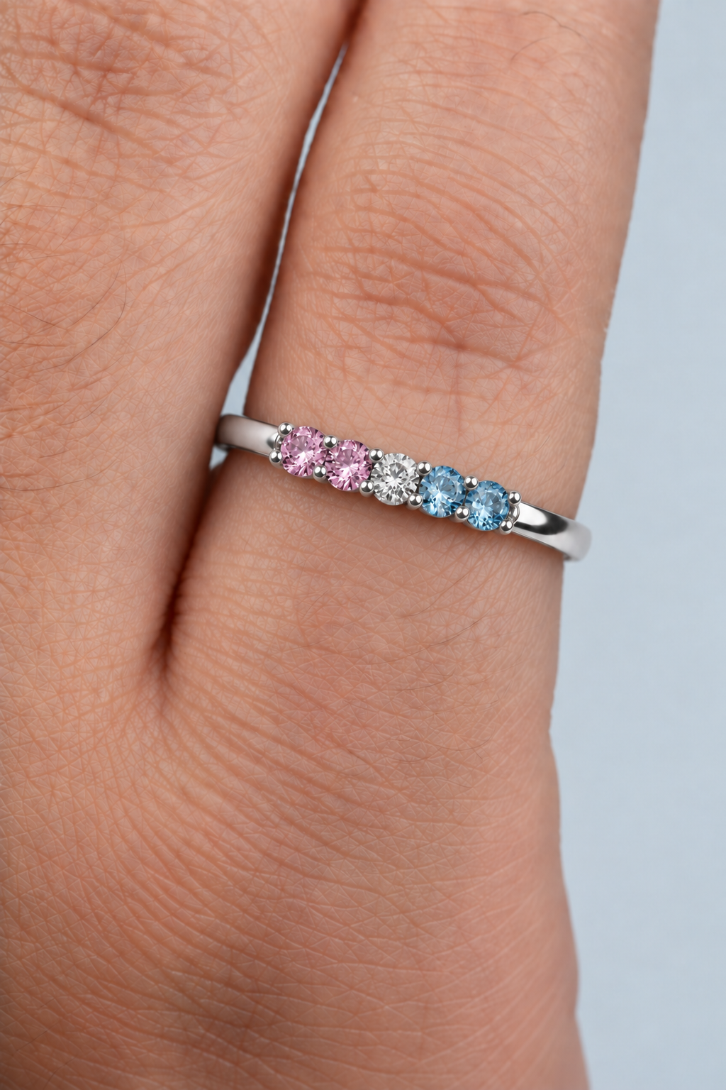 Build Your Flag - Trans Pride Ring in 14K Yellow or White Gold
