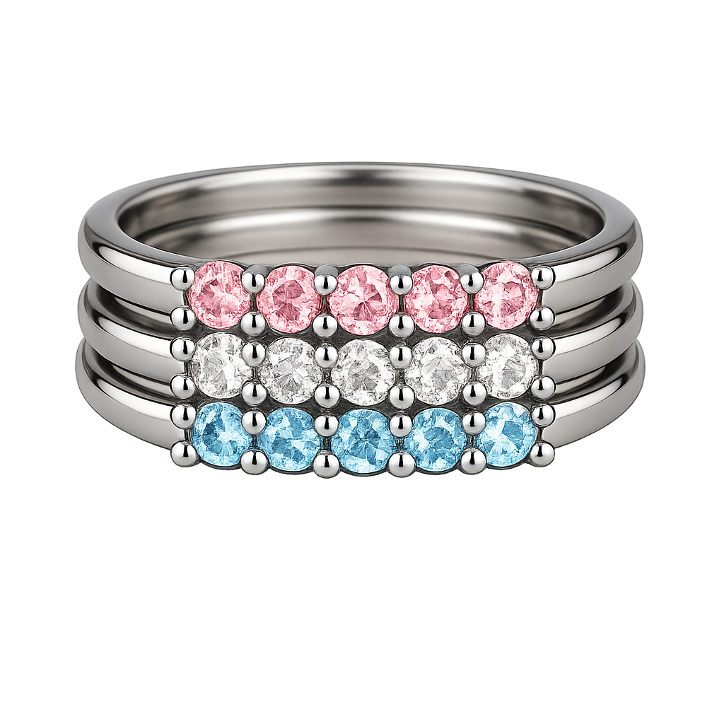 Build Your Flag - Trans Pride Stack in Sterling Silver