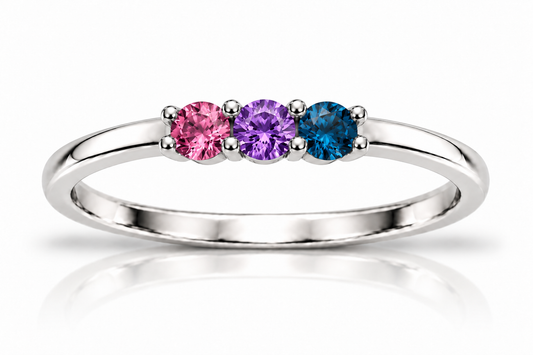 Build Your Flag - Bisexual Pride Ring in 14K Yellow or White Gold
