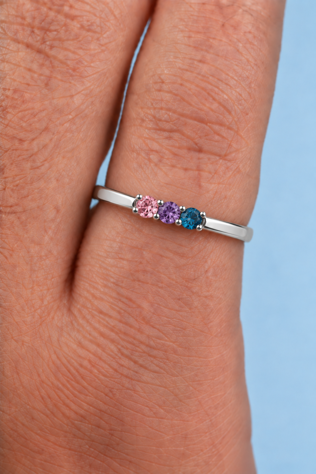 Build Your Flag - Bisexual Pride Ring in 14K Yellow or White Gold
