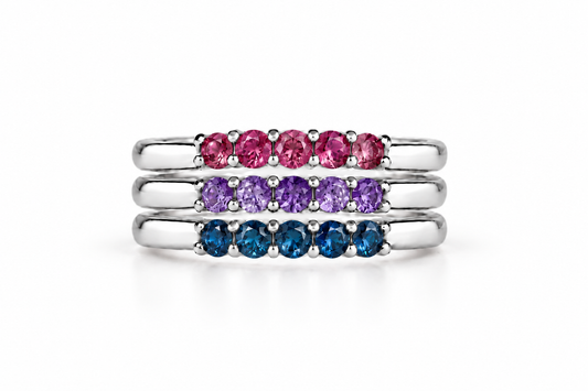 Build Your Flag - Bisexual Pride Stack in Sterling Silver