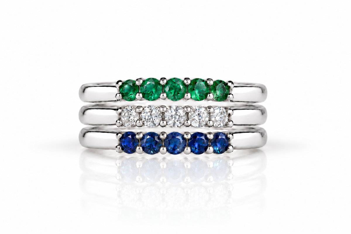Build Your Flag - Gay Man Pride Three Stack in Sterling Silver