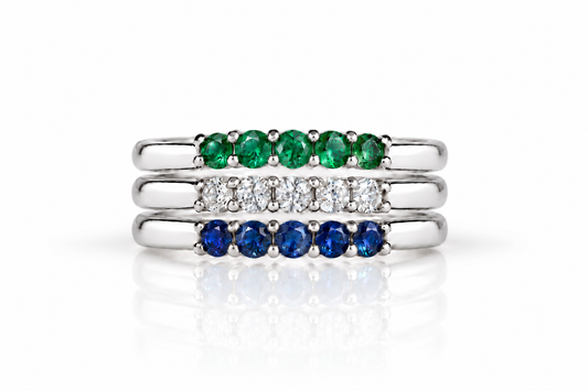 Build Your Flag - Gay Man Pride Three Stack in Sterling Silver