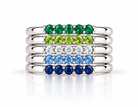 Build Your Flag - Gay Man Pride Five Stack in 14K White Gold