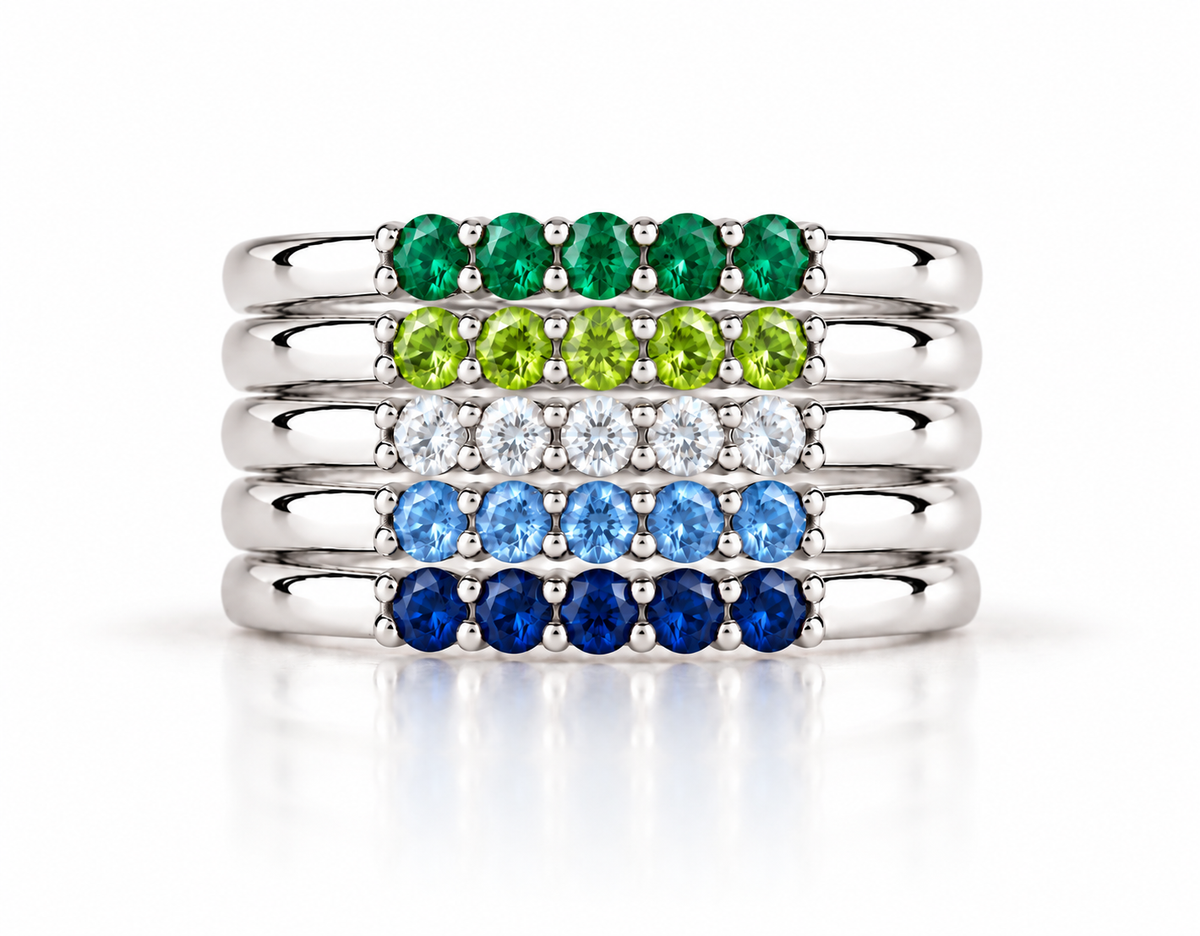 Build Your Flag - Gay Man Pride Five Stack in Sterling Silver