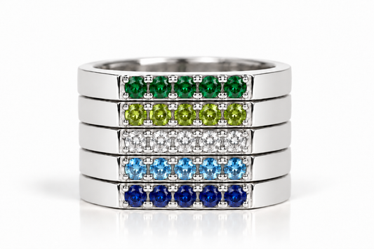 Build Your Flag - Gay Man Pride Square Five Stack in Sterling Silver