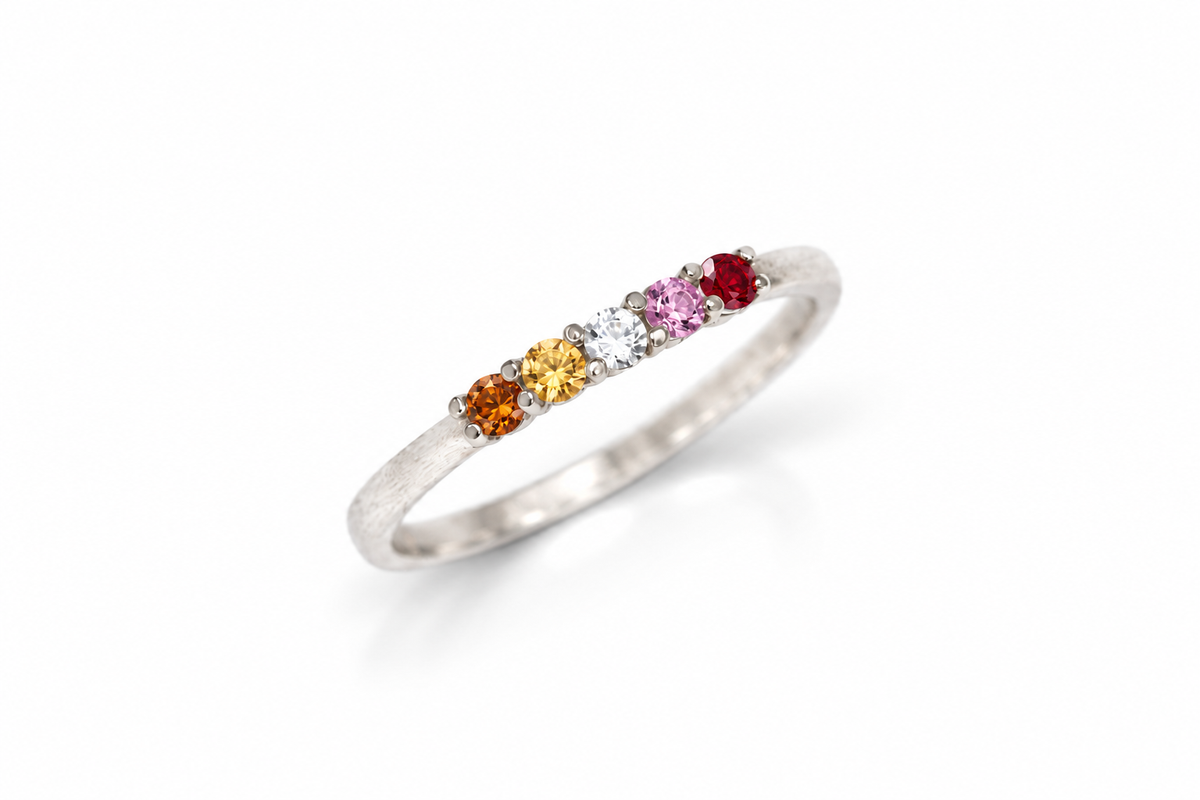Build Your Flag - Lesbian Pride Ring in Sterling Silver