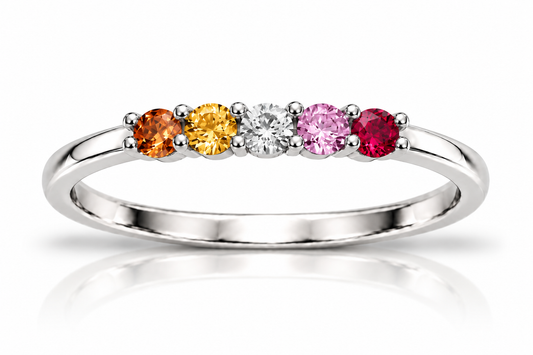 Build Your Flag - Lesbian Pride Ring in Sterling Silver