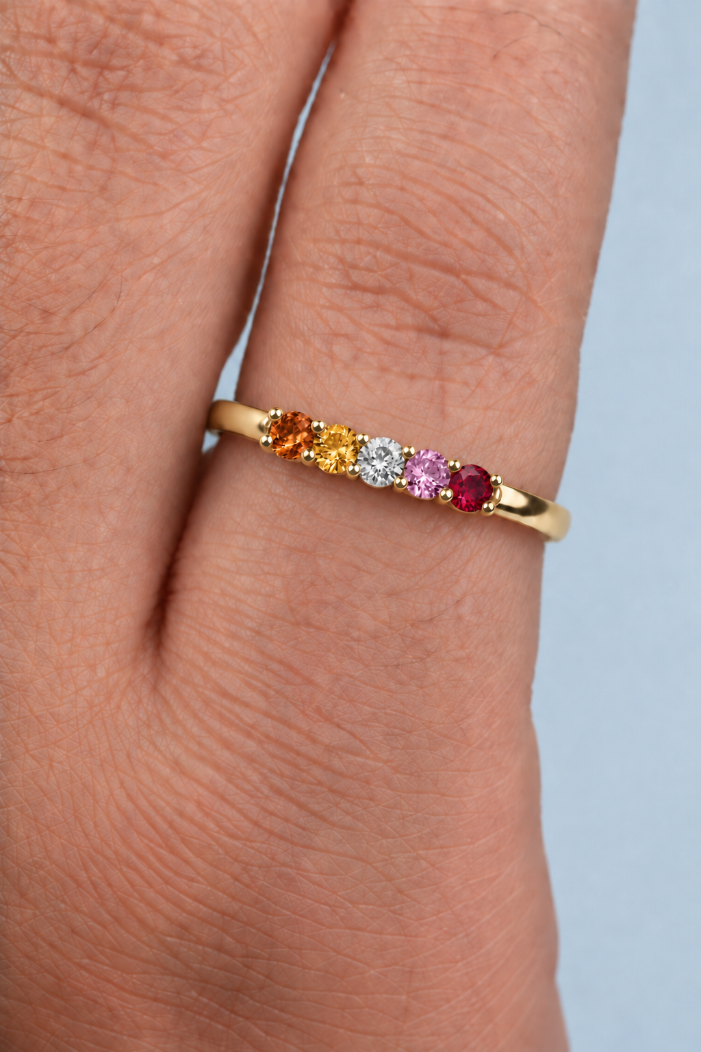 Build Your Flag - Lesbian Pride Ring in 14K Yellow or White Gold
