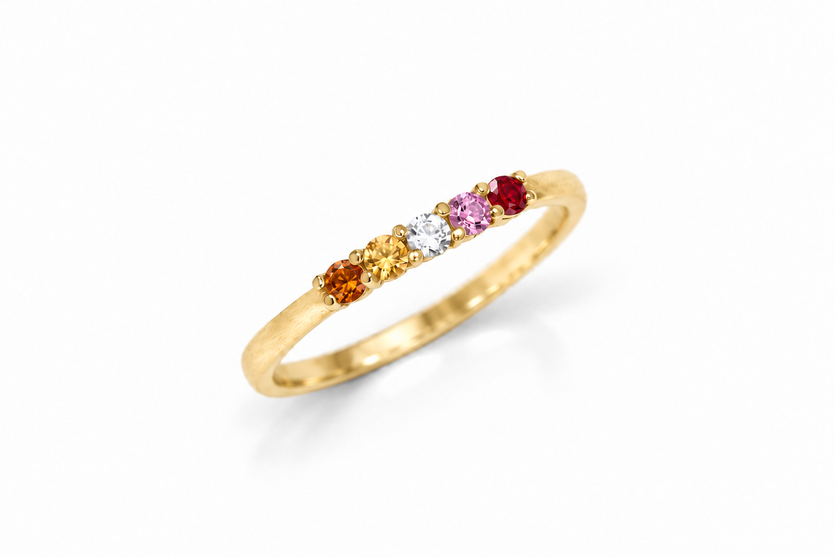 Build Your Flag - Lesbian Pride Ring in 14K Yellow or White Gold