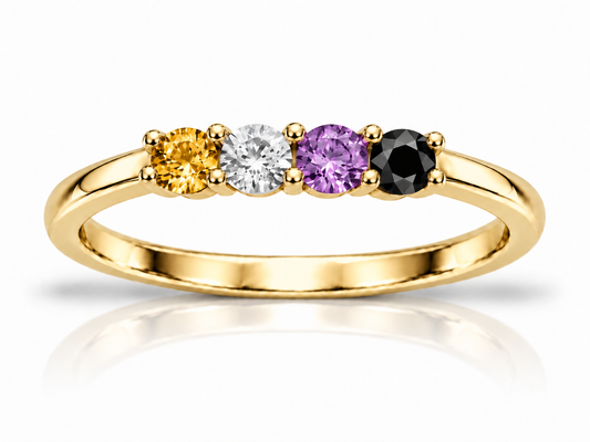 Build Your Flag - Non Binary Pride Ring in 14K Yellow or White Gold