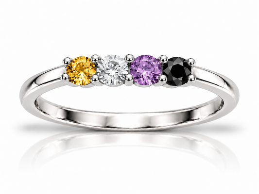 Build Your Flag - Non Binary Pride Ring in 14K Yellow or White Gold