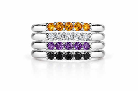 Build Your Flag - Non Binary Pride Stack in 14K White Gold