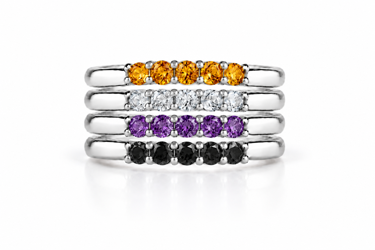 Build Your Flag - Non Binary Pride Stack in Sterling Silver