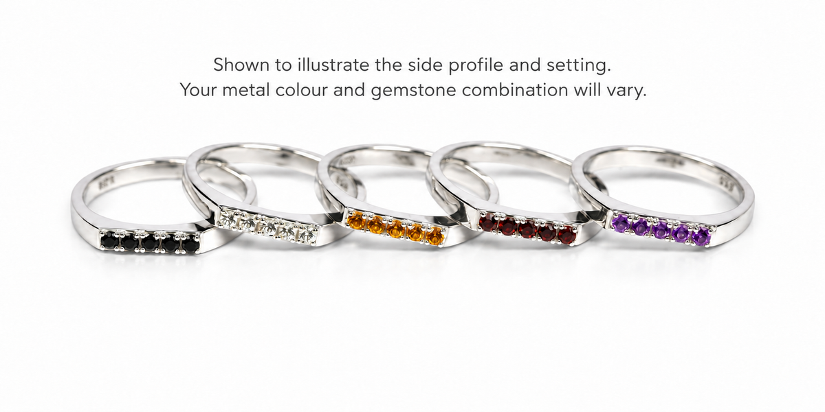 Build Your Flag - Asexual Pride Square Stack in 14K White Gold