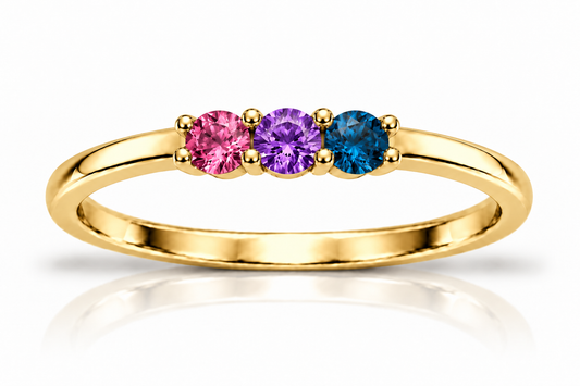 Build Your Flag - Bisexual Pride Ring in 14K Yellow or White Gold