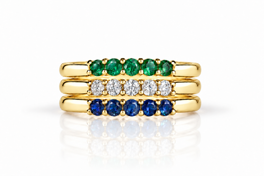 Build Your Flag - Gay Man Pride Three Stack in 14K Yellow Gold
