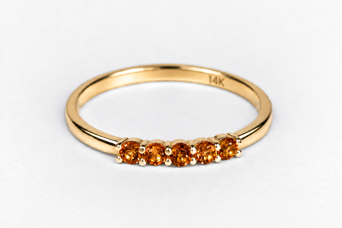 Build Your Flag Stack Ring - Semiprecious Stones in 14K Yellow Gold