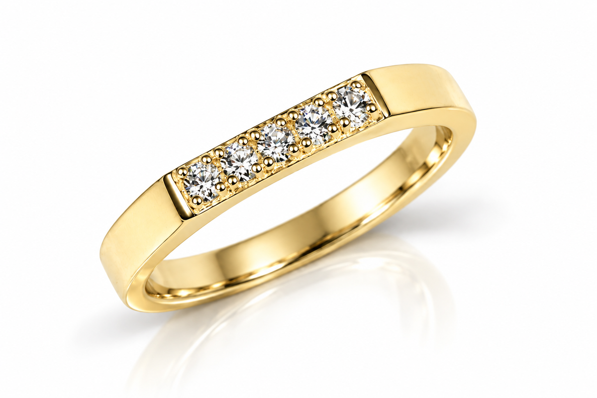 Build Your Flag - Asexual Pride Square Stack in 14K Yellow Gold