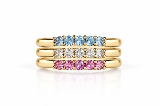 Build Your Flag -Trans Pride Stack in 14K Yellow Gold