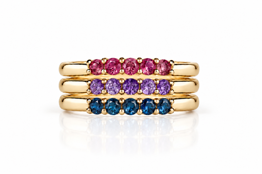 Build Your Flag - Bisexual Pride Stack in 14K Yellow Gold