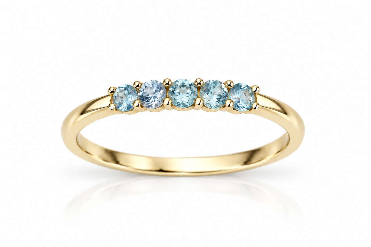 Build Your Flag Stack Ring - Semiprecious Stones in 14K Yellow Gold