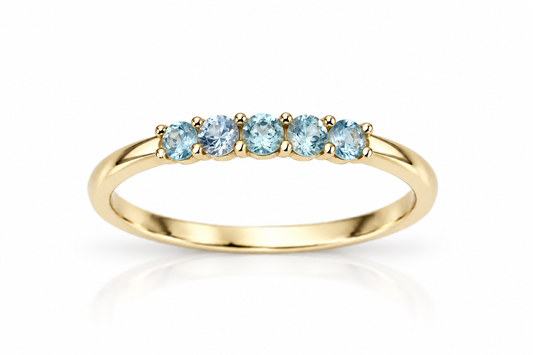 Build Your Flag Stack Ring - Semiprecious Stones in 14K Yellow Gold