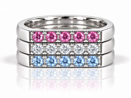 Build Your Flag - Trans Pride Square Stack in Sterling Silver