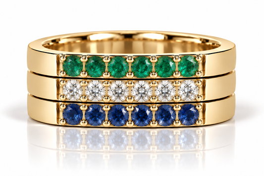 Build Your Flag - Gay Man Pride Square Stack in 14K Yellow Gold