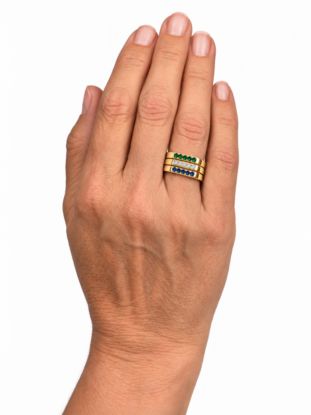 Build Your Flag - Gay Man Pride Square Stack in 14K Yellow Gold