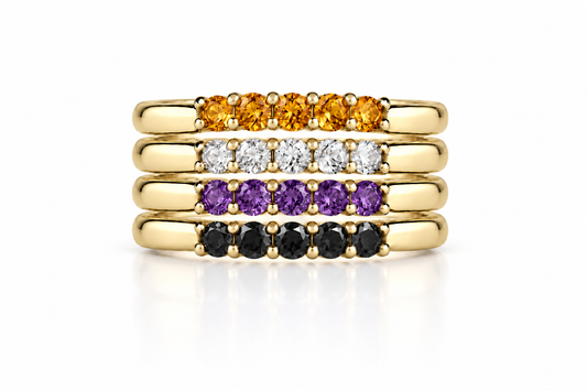 Build Your Flag - Non Binary Pride Stack in 14K Yellow Gold