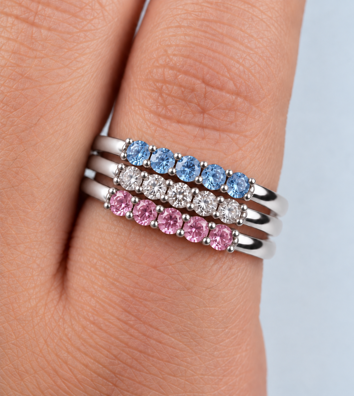 Build Your Flag - Trans Pride Stack in Sterling Silver