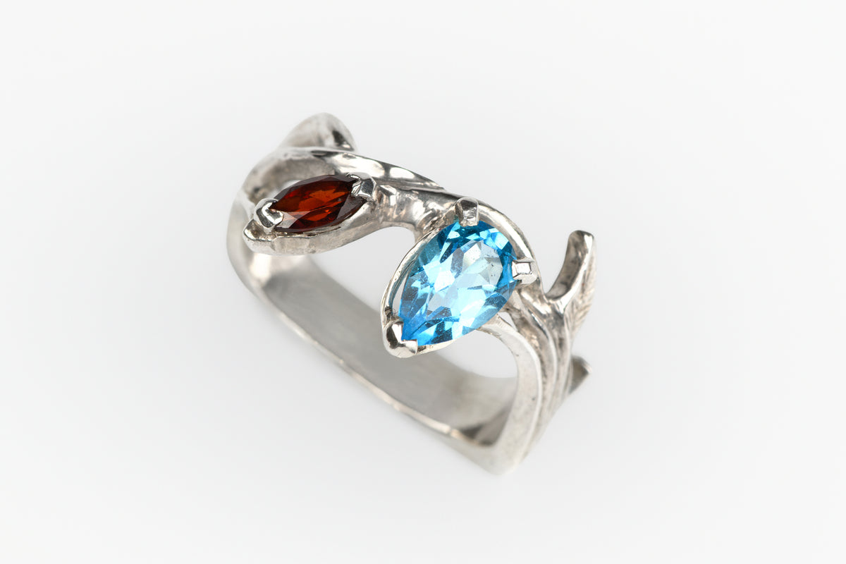 Evervine Partner Ring - Semi Precious Stones in 14K White Gold