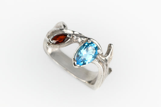 Evervine Partner Ring - Semi Precious Stones in 14K White Gold