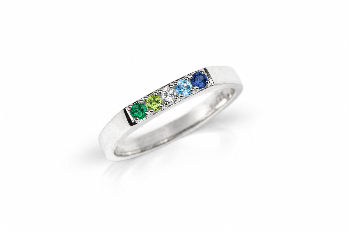 Build Your Flag - Gay Man Pride Square Ring Sterling Silver