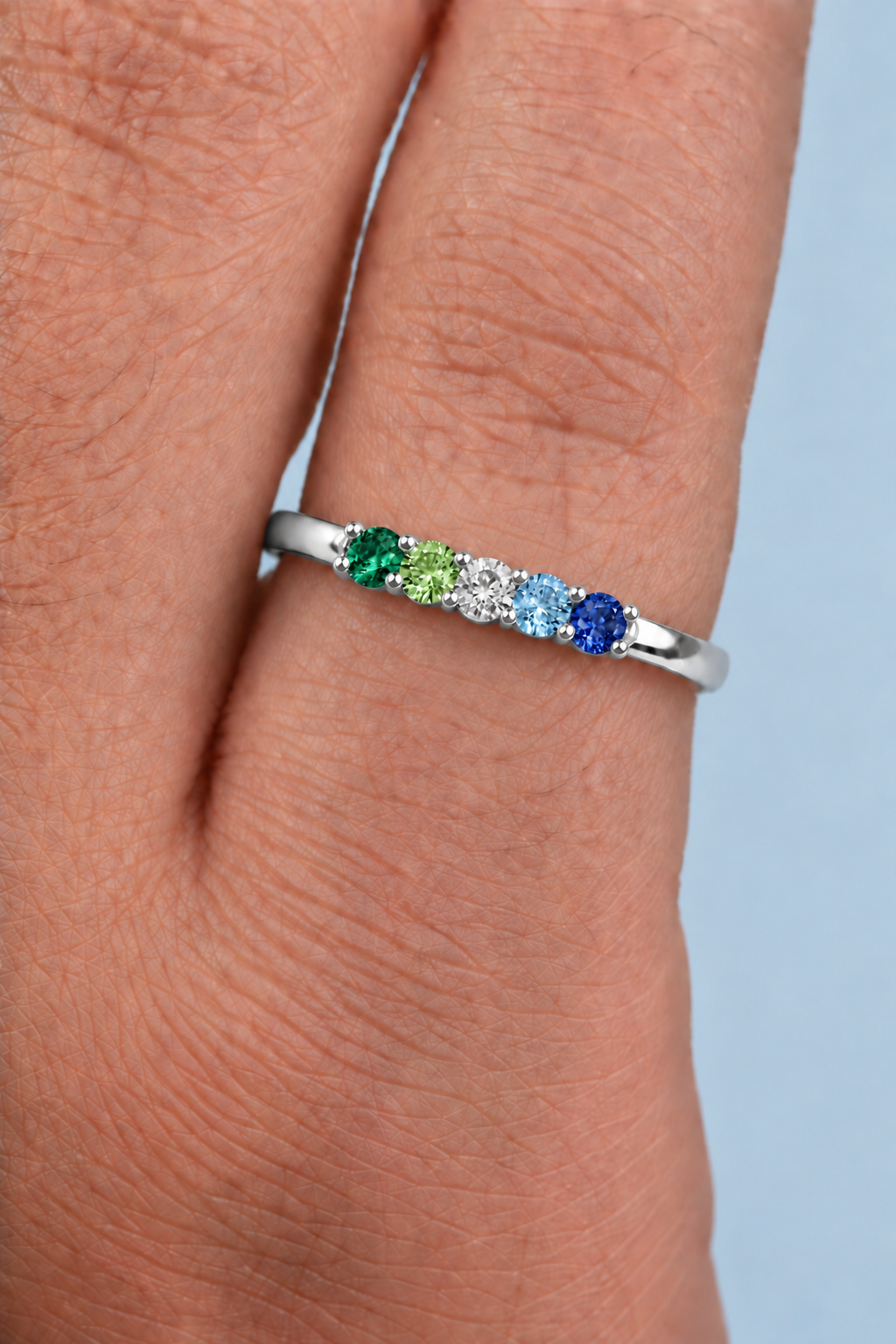 Build Your Flag - Gay Man Pride Ring in 14K Yellow or White Gold