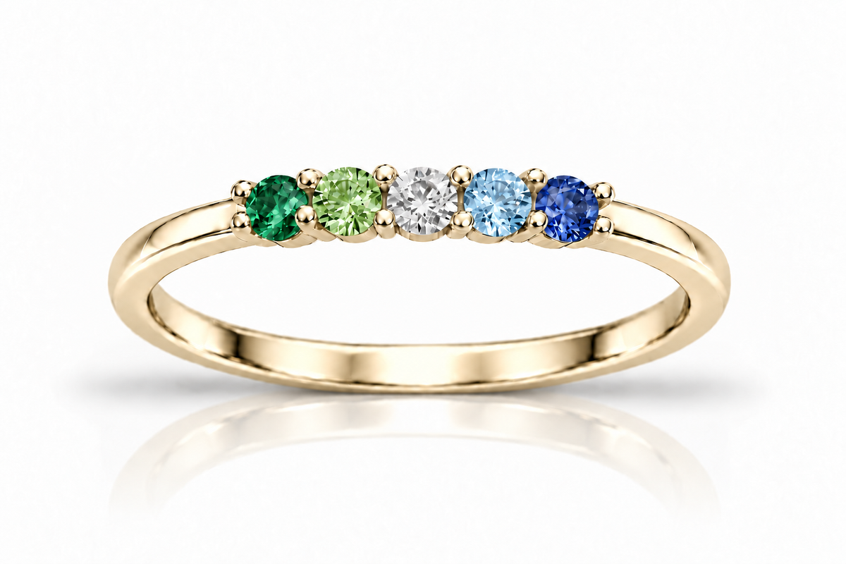 Build Your Flag - Gay Man Pride Ring in 14K Yellow or White Gold