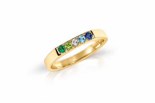 Build Your Flag - Gay Man Pride Square Ring in 14K Yellow or White Gold