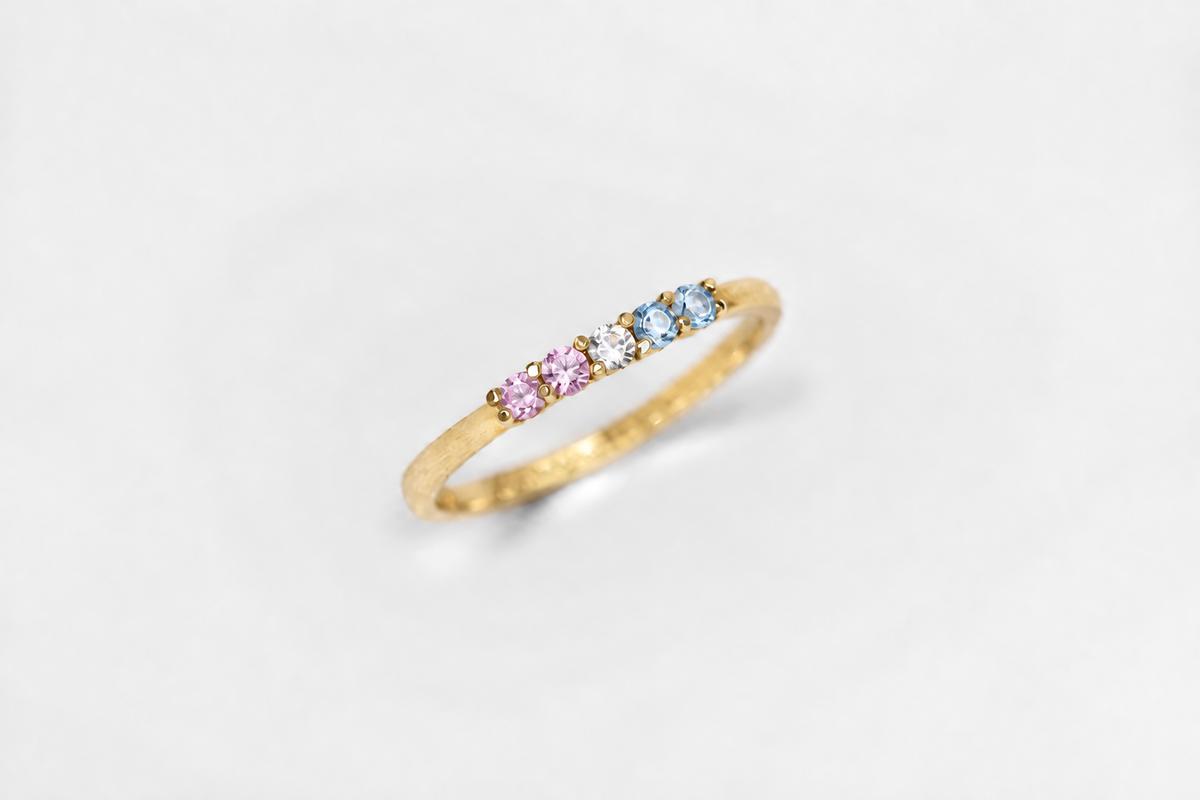 Build Your Flag - Trans Pride Ring in 14K Yellow or White Gold