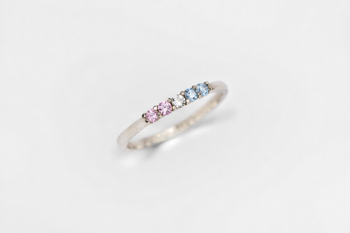 Build Your Flag - Trans Pride Ring in 14K Yellow or White Gold