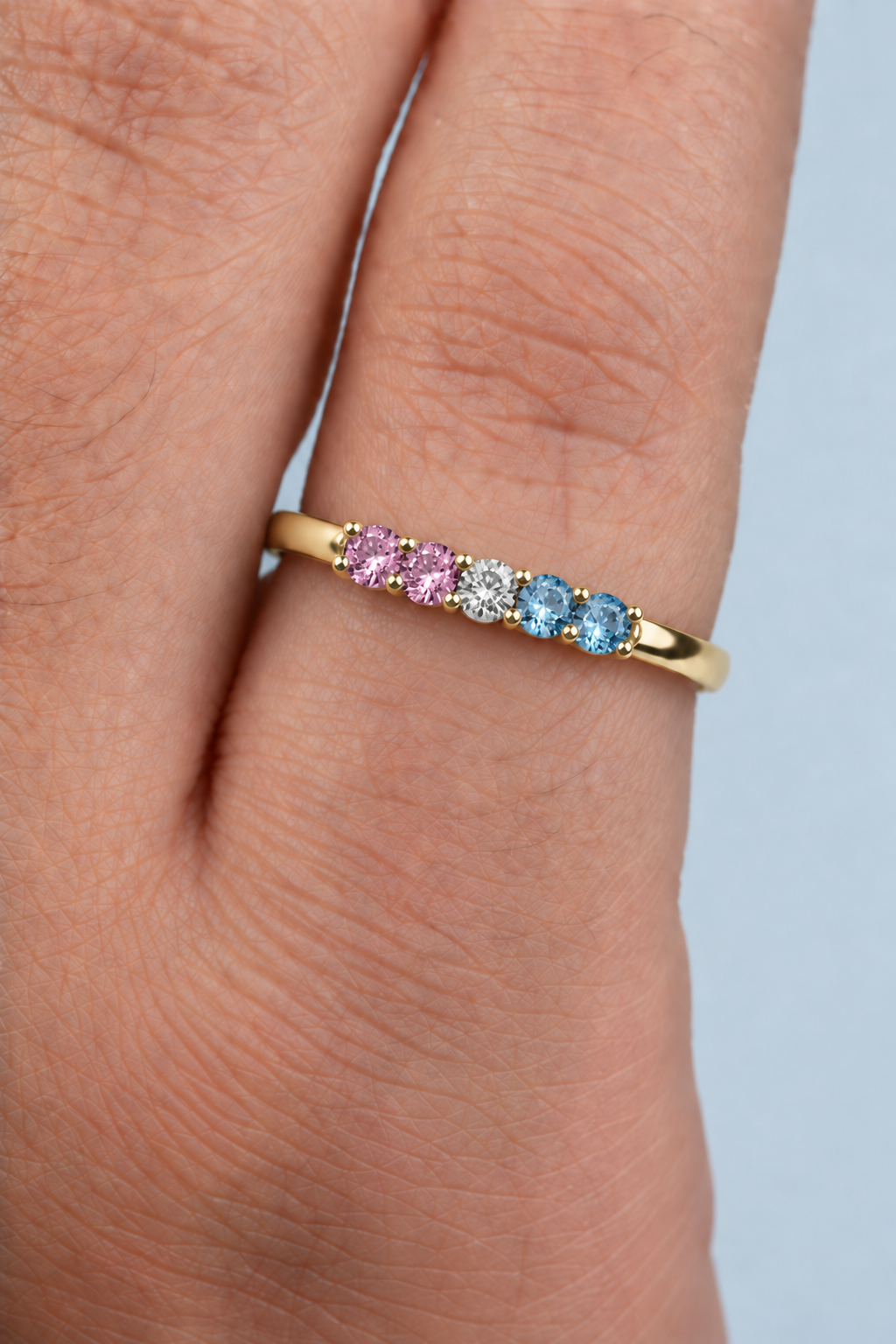 Build Your Flag - Trans Pride Ring in 14K Yellow or White Gold