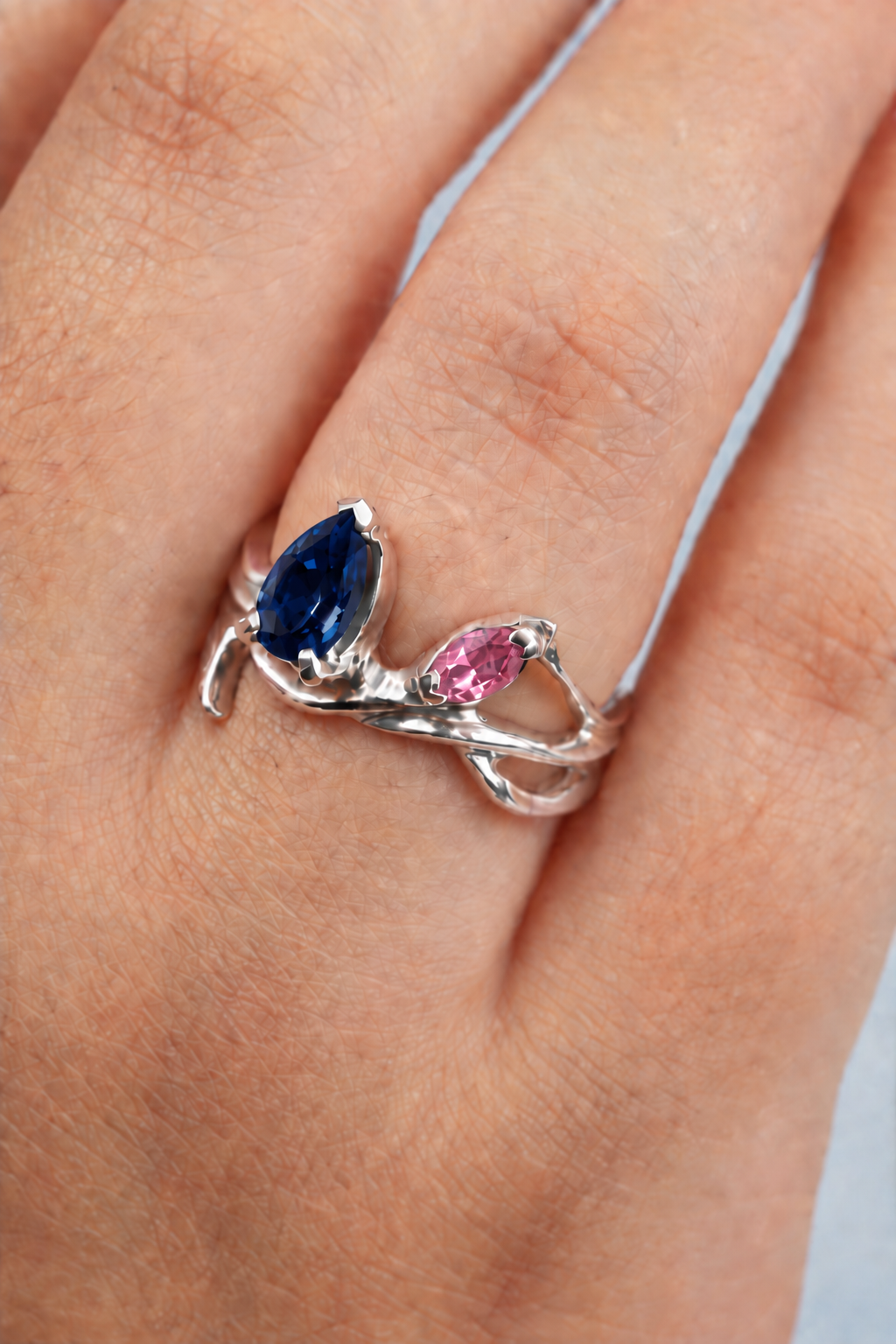 Evervine Partner Ring - Semi Precious Stones in 14K White Gold