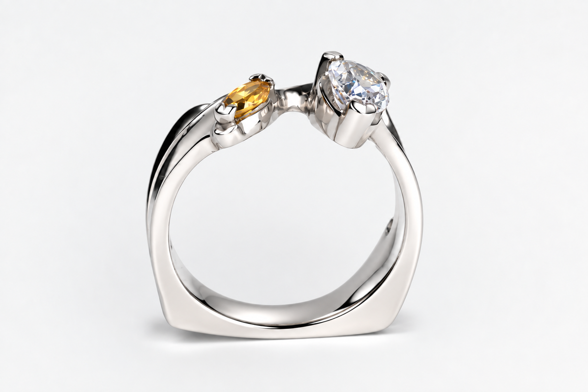Evervine Partner Ring - Semi Precious Stones in 14K White Gold