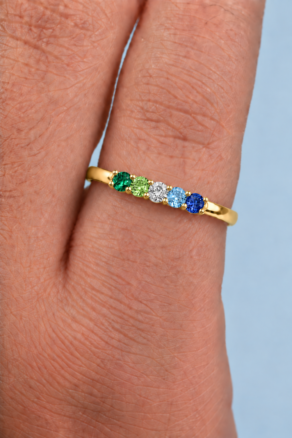 Build Your Flag - Gay Man Pride Ring in 14K Yellow or White Gold