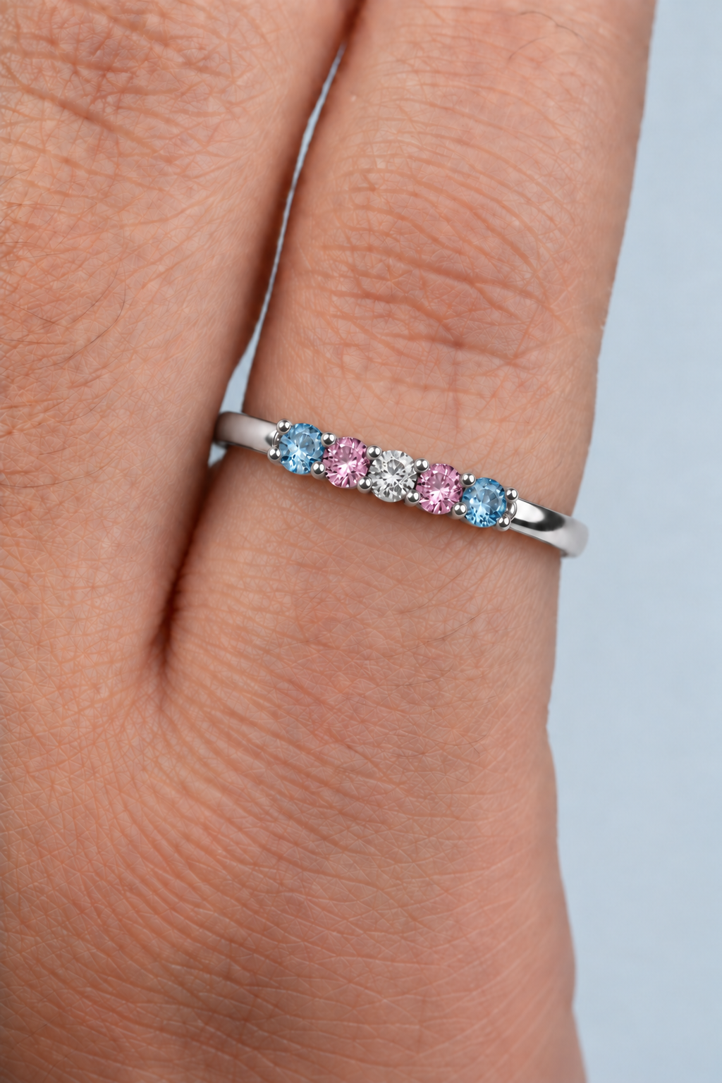 Build Your Flag - Trans Pride Ring in 14K Yellow or White Gold
